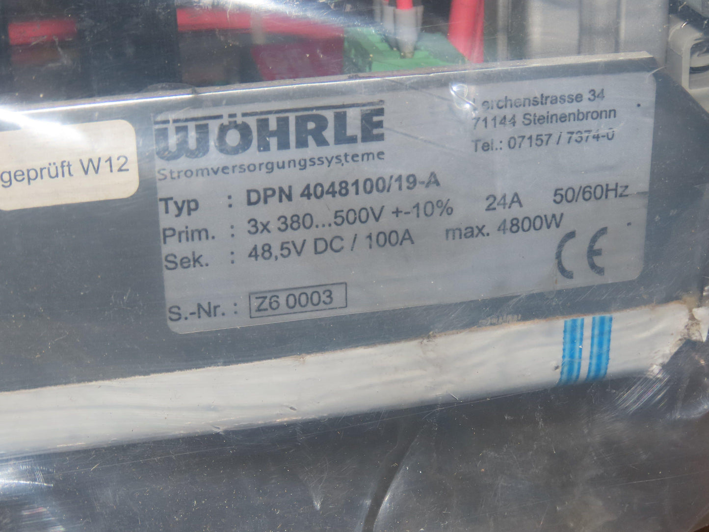 Wohrle DPN 4048100/19-A Power Supply 48VDC 100A 4800W Input 480VAC PH2003-4840