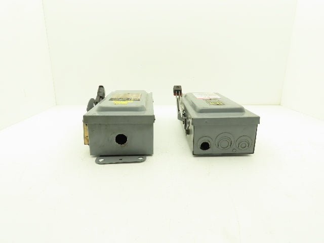 Square D H361 Safety Disconnect Switch Fusible 30A 3PH Series E1 Mixed Lot of 2