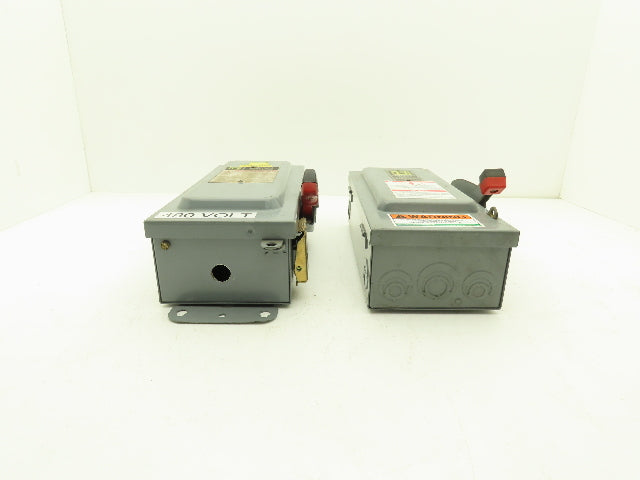 Square D H361 Safety Disconnect Switch Fusible 30A 3PH Series E1 Mixed Lot of 2
