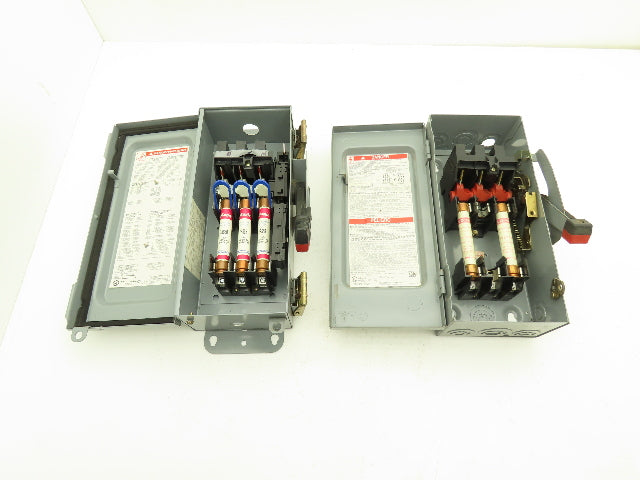 Square D H361 Safety Disconnect Switch Fusible 30A 3PH Series E1 Mixed Lot of 2
