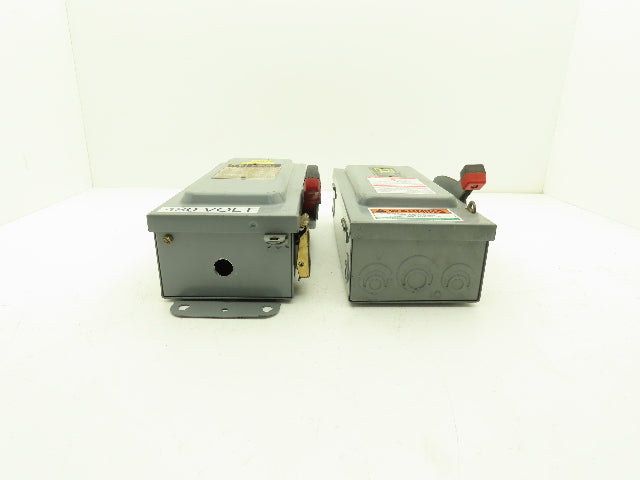 Square D H361 Safety Disconnect Switch Fusible 30A 3PH Series E1 Mixed Lot of 2
