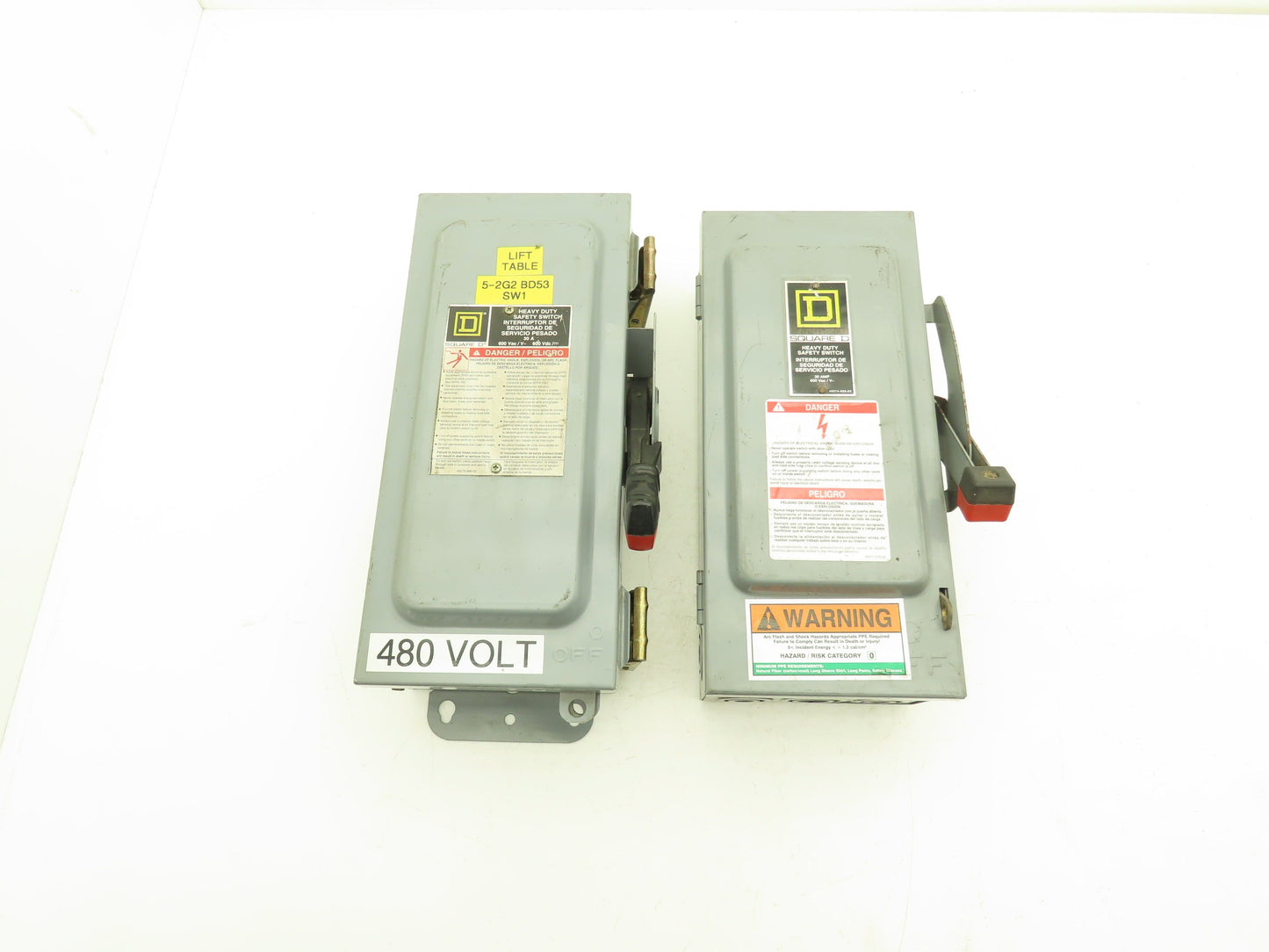 Square D H361 Safety Disconnect Switch Fusible 30A 3PH Series E1 Mixed Lot of 2