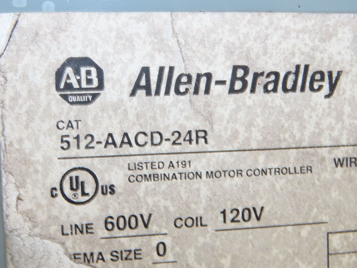 Allen-Bradley 512-AACD-24R Combination Starter NEMA Size 0 Fusible 5HP 600V 3PH