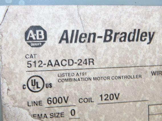 Allen-Bradley 512-AACD-24R Combination Starter NEMA Size 0 Fusible 5HP 600V 3PH