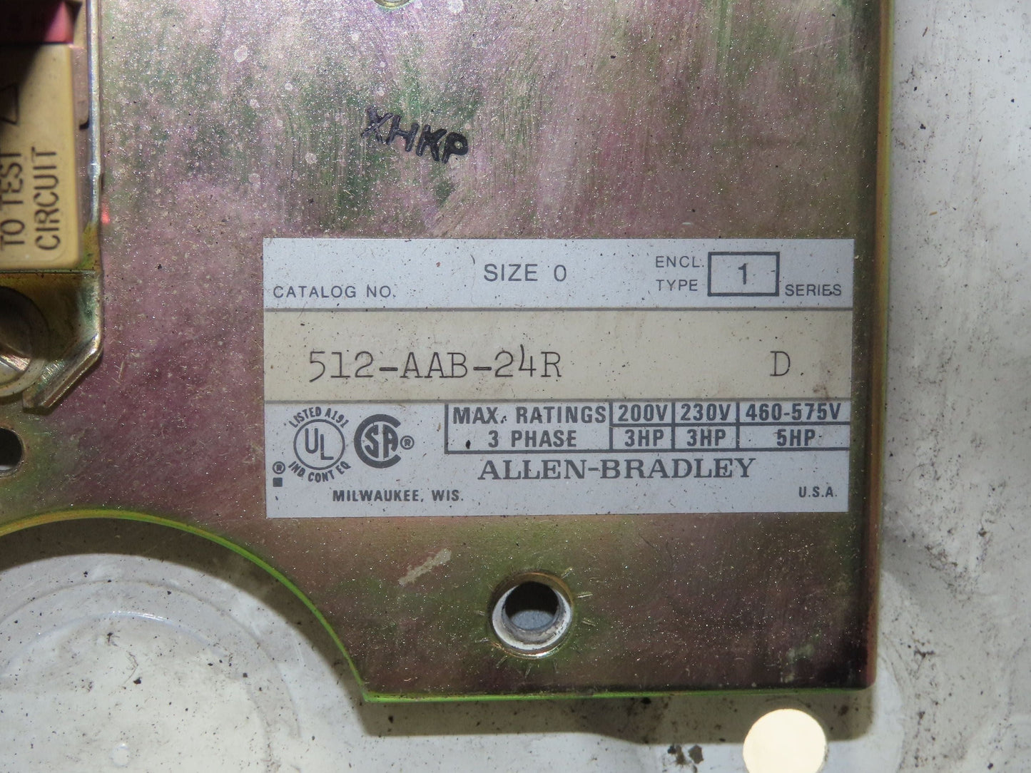 Allen-Bradley 512-AAB-24R Combination Starter NEMA Size 0 Fusible 600V 3PH