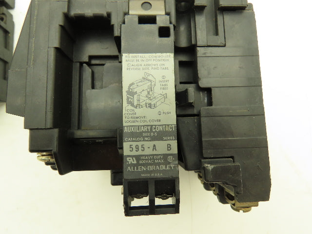 Allen Bradley 500-B0DX21 Motor Starter Series B 10Hp 27A 3P 120V Coil Lot of 4