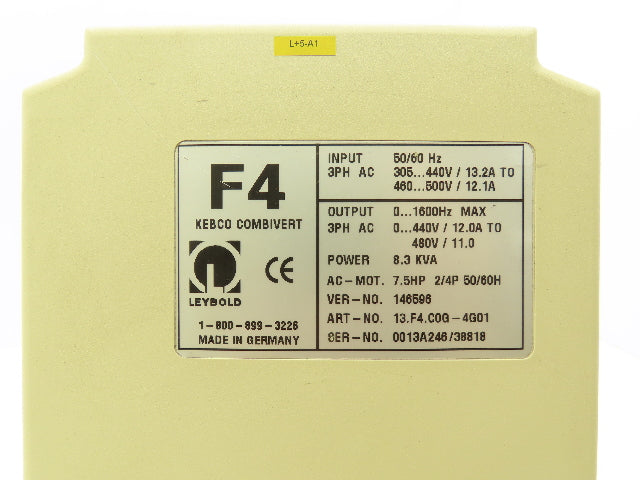 KEB 13.F4.C0G-4G01 Combivert AC Inverter Drive VFD 3Ph 8.3kVA 7.5Hp 1600Hz 480v