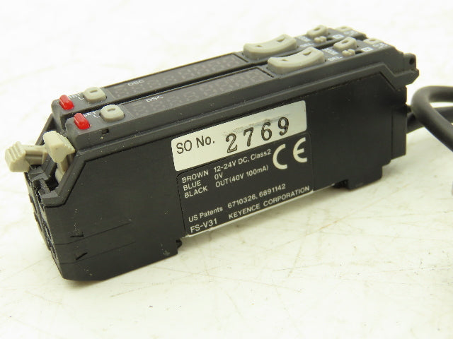 Keyence FS-V31 FS-V32 Fiber Optic Sensor Amplifier NPN 12-24vDC Lot of 3 Sets