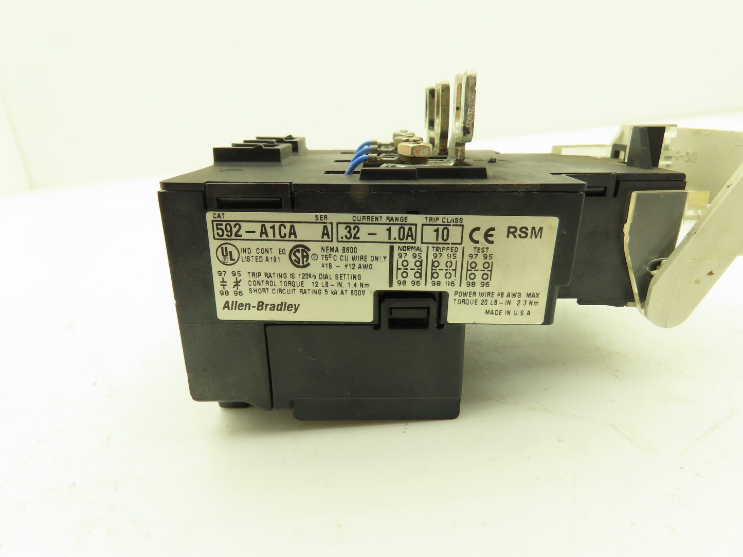 Allen Bradley 592-A1CA Motor Starter Overload Protection Relay 0.32-1.0A