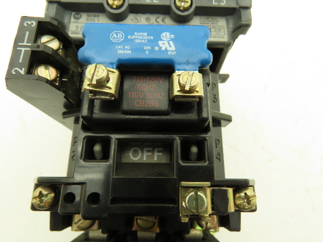 Allen Bradley Motor Starter Overload NEMA 1 600v Contactor 110v Coil 12-38A 10Hp