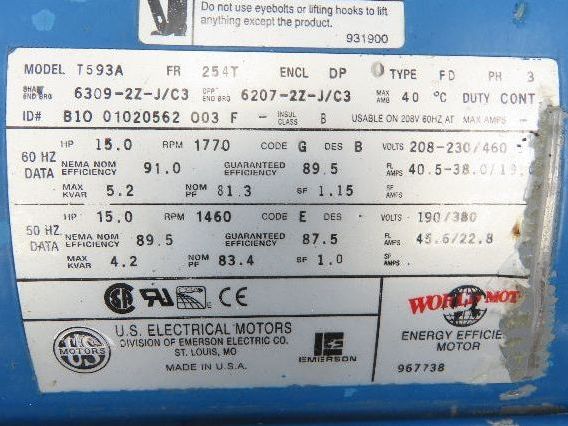 Peerless 4AE11 Split Case Centrifugal Pump 5x4" Flanged 15Hp 230/460V 3PH