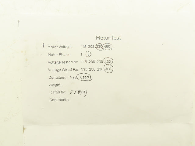 #53 Junior Centrifugal Blower Fan 482CFM 230/460V 3ph 1/2Hp 5"x 5"