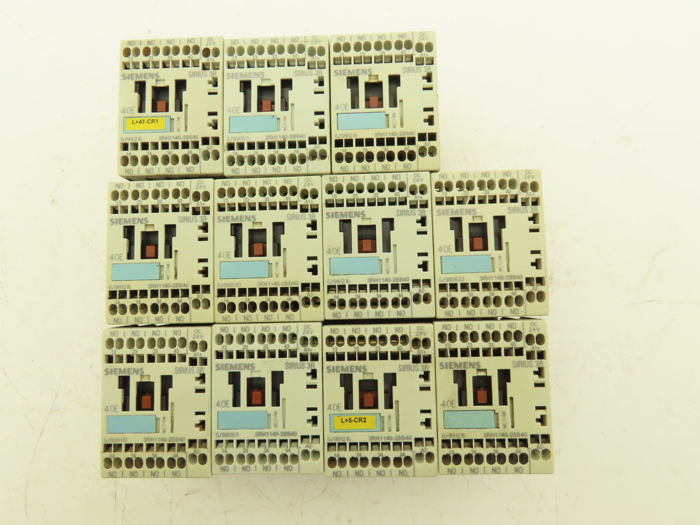 Siemens 3RH1140-2BB40 Auxiliary Contactor Size S00 4NO 600vAC 10A Lot Of 11