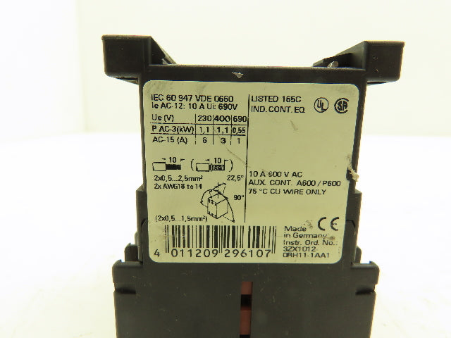 Siemens 3RH1140-2BB40 Auxiliary Contactor Size S00 4NO 600vAC 10A Lot Of 11