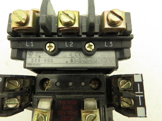 Allen Bradley 509-BOD Motor Starter 575v 3Ph 10Hp Overload Relay NEMA Size 1