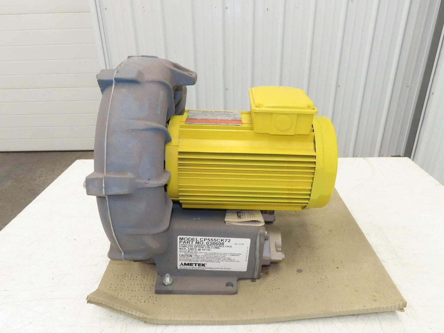 Ametek CP555CK72 Regenerative Vacuum Blower 1.5" NPT Reliance 4 Hp EG G Rotron