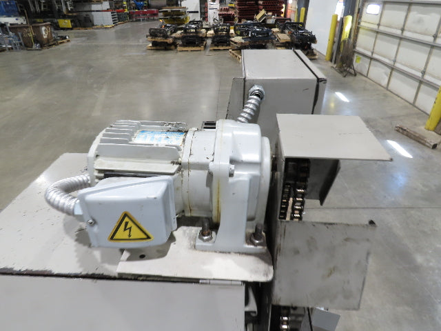 Enomoto CNC Chip Conveyor 16"x 67" Infeed 52-56" Discharge 220V 3PH