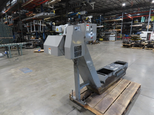 Enomoto CNC Chip Conveyor 16"x 67" Infeed 52-56" Discharge 220V 3PH