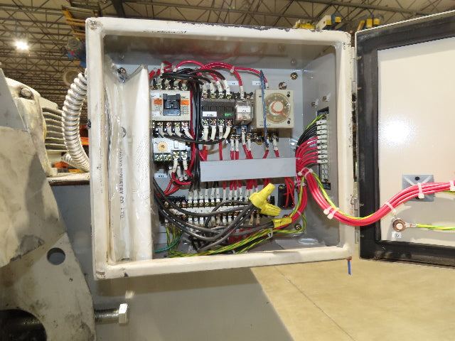 Enomoto CNC Chip Conveyor 16"x 67" Infeed 52-56" Discharge 220V 3PH