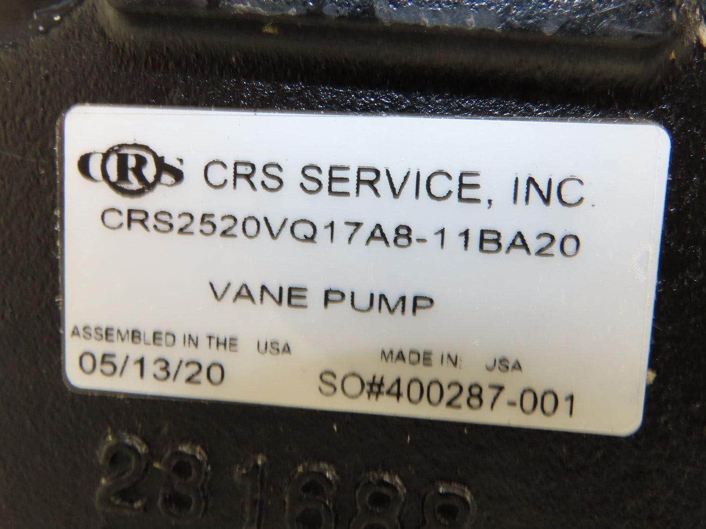 CRS CRS2520VQ17A8-11BA20 Double Vane Pump 17gpm 2500rpm 3000psi
