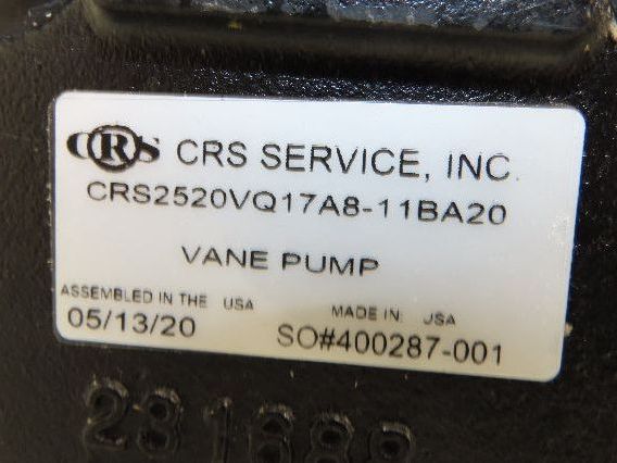 CRS CRS2520VQ17A8-11BA20 Double Vane Pump 17gpm 2500rpm 3000psi