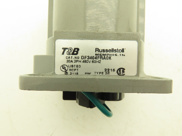 Thomas & Betts DF3404FRA0K Receptacle Russellstoll 480V 30A 3ph 60 Hz Type 3R