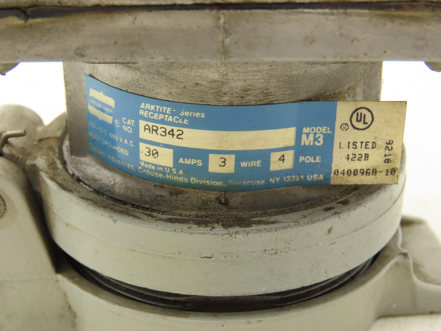 Crouse Hinds AR342 Arktite Receptacle 30a Amp 4p 3w 600VAC Pin Sleave Housing
