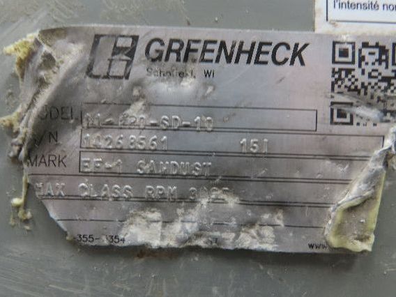 Greenheck 11-FP0-SD-10 Radial Centrifugal Blower 5Hp 230/460V 3Ph Bad Bearing
