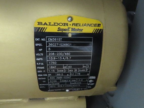 Greenheck 11-FP0-SD-10 Radial Centrifugal Blower 5Hp 230/460V 3Ph Bad Bearing
