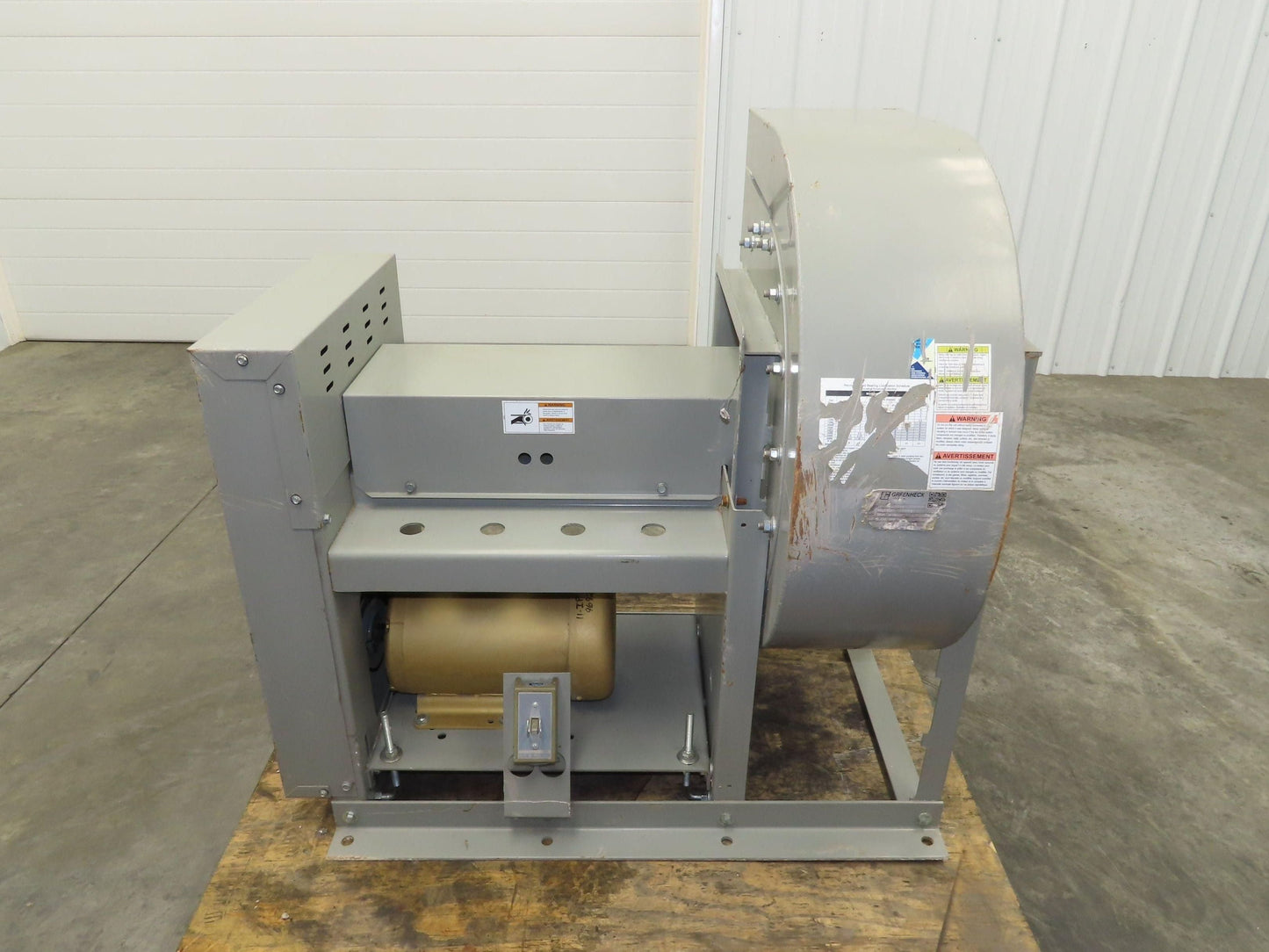 Greenheck 11-FP0-SD-10 Radial Centrifugal Blower 5Hp 230/460V 3Ph Bad Bearing