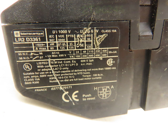 Telemecanique LP1 D8011 Contactor 110amp 600V Thermal overload 55-70amp Lot of 2