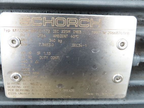 Schorch KA7225M-BB01Z-172 Kaeser Compressor Motor 60Hp 75A 460V 3PH IEC 225M