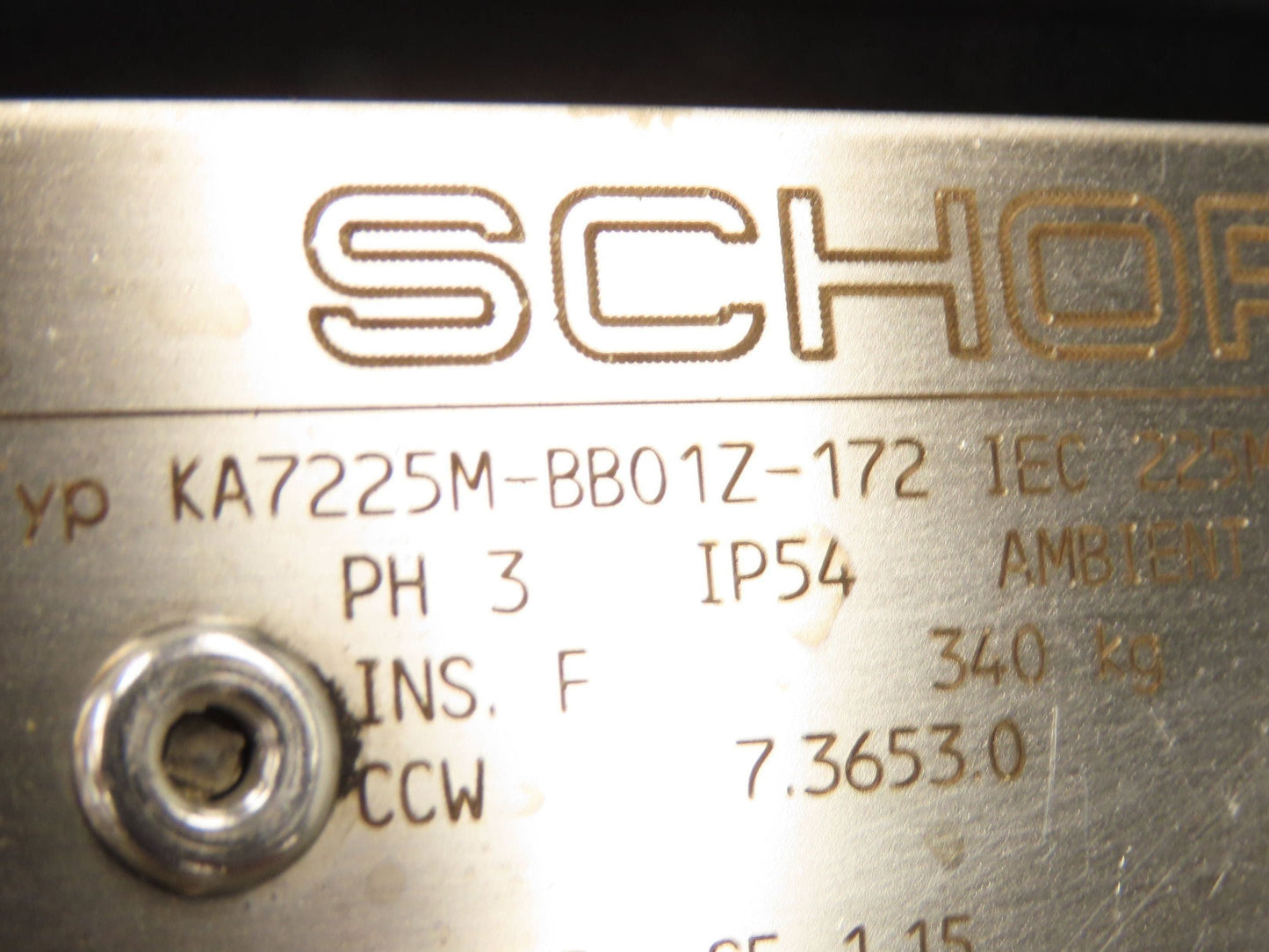 Schorch KA7225M-BB01Z-172 Kaeser Compressor Motor 60Hp 75A 460V 3PH IEC 225M