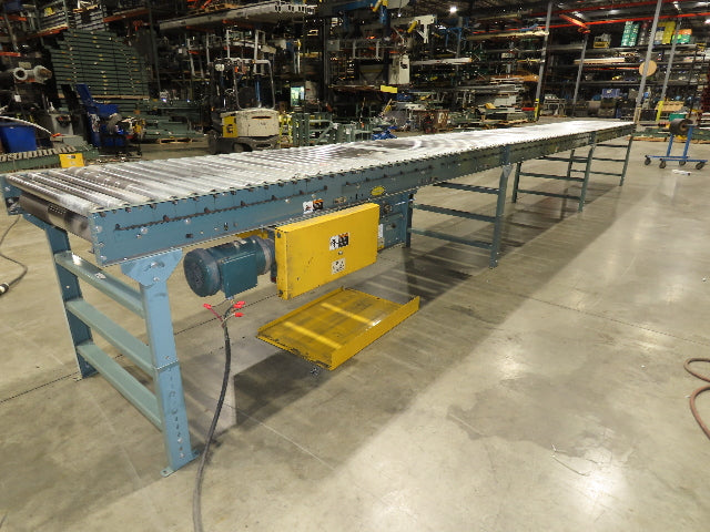Hytrol 36"x 28' Accumulation Roller Conveyor 2Hp 460V 3PH 105 FPM Belt Drive