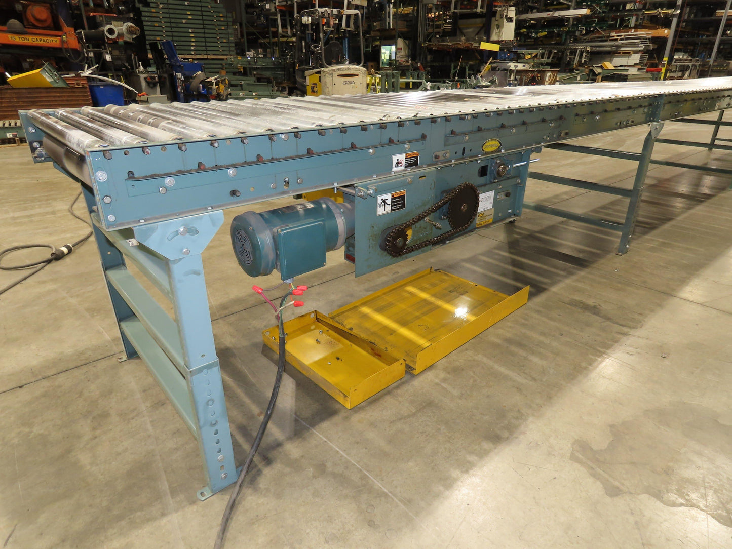 Hytrol 36"x 28' Accumulation Roller Conveyor 2Hp 460V 3PH 105 FPM Belt Drive
