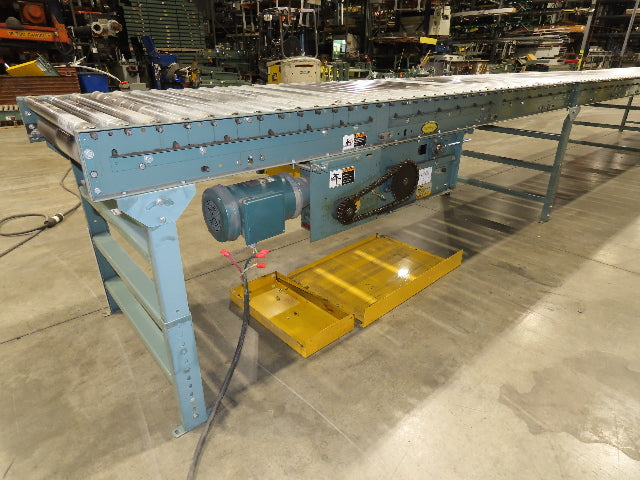 Hytrol 36"x 28' Accumulation Roller Conveyor 2Hp 460V 3PH 105 FPM Belt Drive