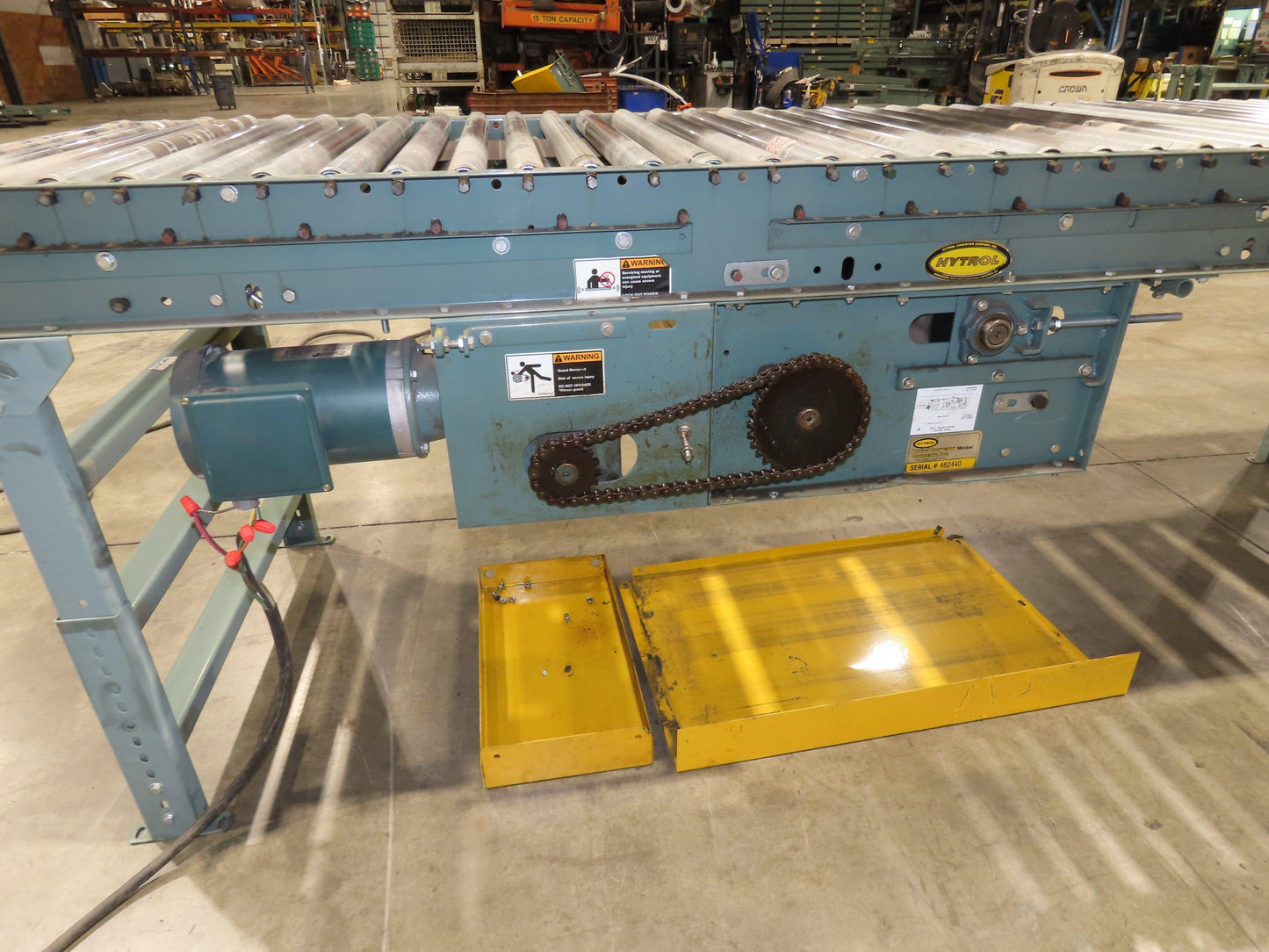 Hytrol 36"x 28' Accumulation Roller Conveyor 2Hp 460V 3PH 105 FPM Belt Drive