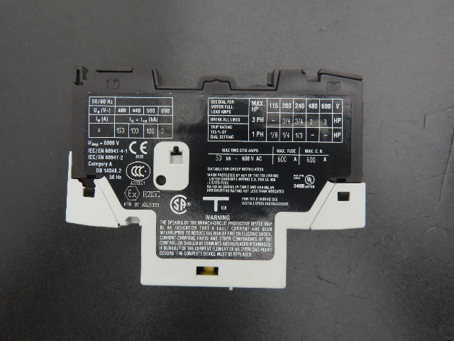 Moeller PKZM0 PKZM0-4-SC Manual Motor Starter 2.5-4A 3Hp 600vAC 3Ph Lot Of 3