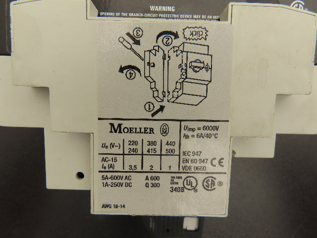 Moeller PKZM4-25 Manual Motor Starter 16-25A 20Hp 600vAC 3Ph
