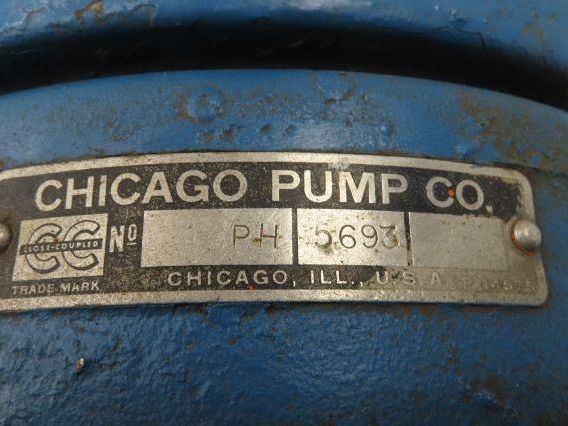 Chicago Pump PH5693 Cast Iron Centrifugal Pump 4x3" Flanged 7.5Hp 460V 254UCZ