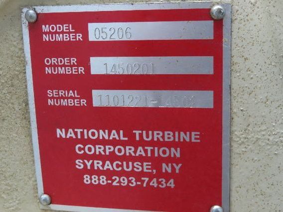National Turbine 05206 Multistage Centrifugal Blower 6 Stage 5" Inlet