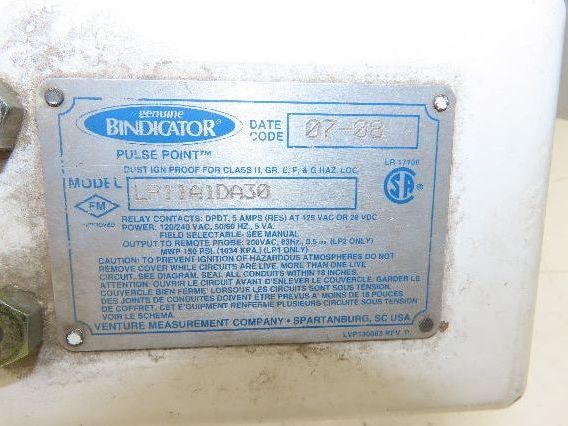 Bindicator LP11A1DA30 Pulse Point Vibrating Fork Level Sensor 15" Probe 8"Flange