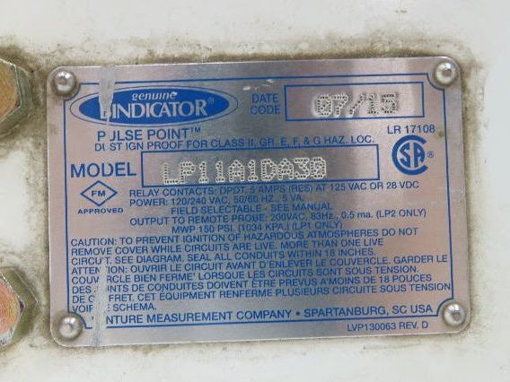 Bindicator LP11A1DA30 Pulse Point Vibrating Fork Level Sensor 18" Probe 8"Flange