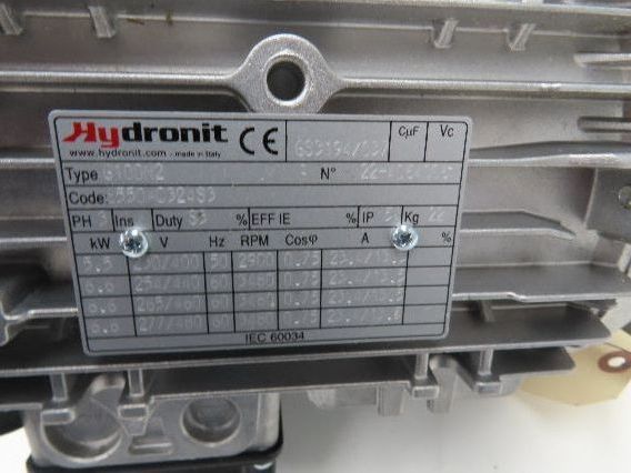 Hydronit E550AC324S3 Pump Motor 6.6kW 3500rpm 277/480v 3Ph 28mm Shaft
