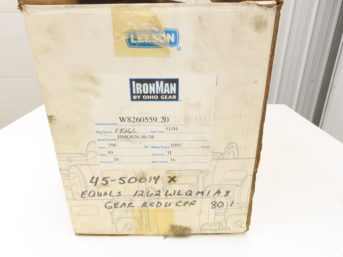 HMQ826-80-56-H Ironman Gearbox 80:1 22rpm .5Hp 56C Hollow Shaft *Broken Flange*