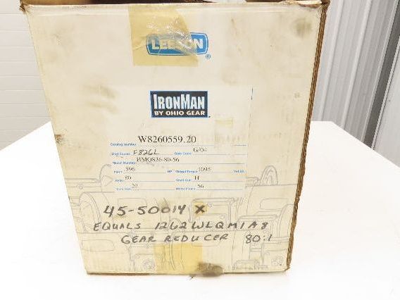 HMQ826-80-56-H Ironman Gearbox 80:1 22rpm .5Hp 56C Hollow Shaft *Broken Flange*