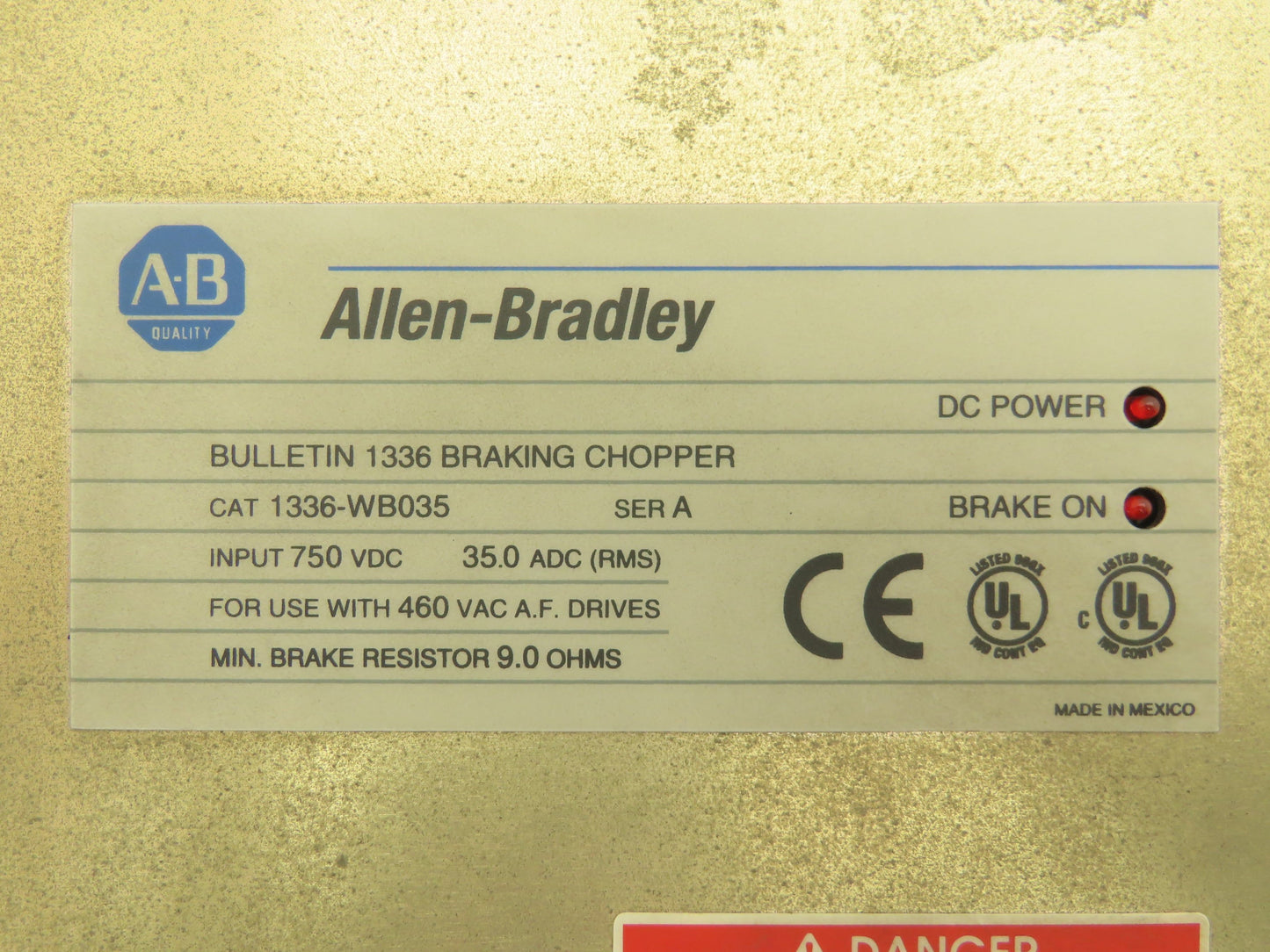 Allen Bradley 1336-WB035 750VDC Dynamic Brake Chopper for 460V AC VFD Drives