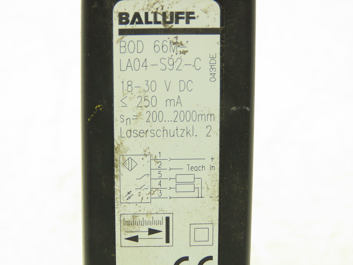 Balluff BOD 66M-LA04-S92-C Photoelectric Distance Sensor 18-30VDC Sn=200-2000mm