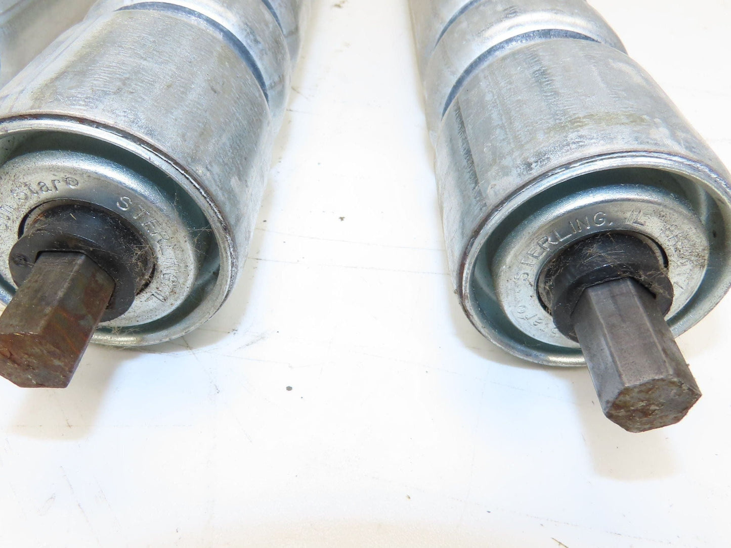 Roach Galvanized Steel Conveyor Roller 1.9" Dia 36"BF Double Groove Lot of 12
