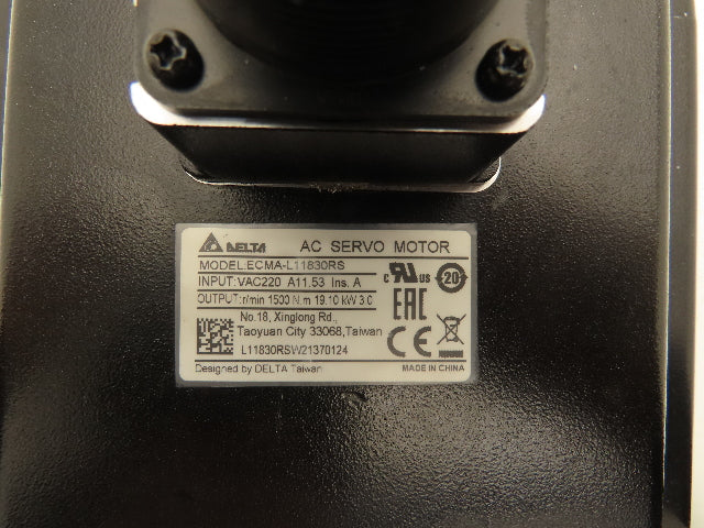 Delta ECMA-L11830RS AC Servo Motor 3kw 1500 RPM 220V 3PH